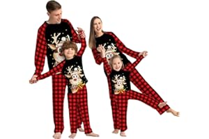 Solutra Weihnachtspyjama Familie Set Einteiliger Pyjama,Weihnachts Pyjama Familie Set Weihnachts Schlafanzug, Weihnachten Nachtwäsche Partner für Damen Herren Kinder