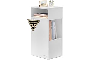 SONGMICS HOME Comodino Sottile, Toolless Montaggio Super Veloce Senza Attrezzi, Tavolino con 2 Scomparti Aperti e 1 Cassetto, per Camera da Letto, 30 x 25 x 59,4 cm, Bianco Neve LET911WE01