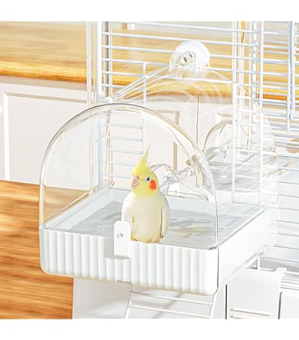 Transparente Vogelbadewanne Zum Aufhängen - Für Wellensittiche, Lovebirds Und Nymphensittiche