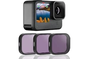 AuyKoo Lentilles de Filtre ND8 ND16 ND32 pour GoPro Hero 9 Hero 10 Hero 11 Black, Kit de Protection de lentille de Filtre à densité Neutre pour Accessoires GoPro Hero 9/10/11 Black
