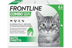 FRONTLINE Combo 6 Pipettes for Cats, Kittens and Ferrets Long Lasting Protects From Fleas, Ticks, Eggs, Larvae and Even the Home, Flea Repellent in Pack of 6 Pipettes 1 ml