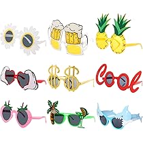 Czemo 6 Paires Lunettes De Soleil Tropicales Hawaïennes Lunettes De Fête Décoratives Lunettes De Soleil Costume Pour L'Été Accessoires De Soirée De Déguisements Photo Props