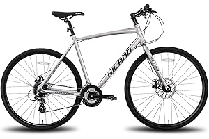 HILAND racing bike 700c aluminum frame with Shimano 24-speed gear disc brake 49cm / 53cm black/red/silver Racing Bike City commuter bike for women and men ...