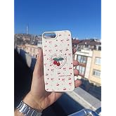 Lavderuar Cherry Loves Nakışlı Kawaii Kiraz Desenli Telefon Kılıfı &ndash; iPhone ile Uyumlu, Darbe Emici, Şık ve Dokulu Arka Kapak