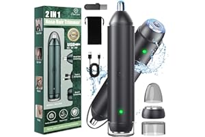 ‎OUKZON Nasenhaartrimmer Herren Frauen, Oukzon 2 in 1 Nasenhaarschneider Ohrhaarschneider Barttrimmer Gesichtshaarentferner- 2024 Professionelle USB Aufladbar Schmerzfrei Haartrimmer für Nasen, Bart, Gesicht