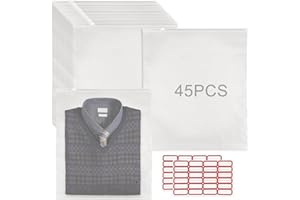 RHHGHY 45 Pièces Sac de Pochette Rangement Voyage Kit,40x35cm Sachet Plastique Transparent Zip, Étanche Dépoli Sac Vetement Voyage, pour Chaussures, Vêtements, Sous-Vêtements