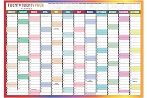 HLDI 2024 Year Wall Planner A2 Uk Large Wall Calendar Yearly Planner Large Jan To Dec Full Year Planning Student Family Home School Office Work Study Chart Annual Poster