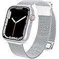 Issinlky metallarmband kompatibelt med Apple Watch 38 mm 40 mm 41 mm 42 mm 44 mm 45 mm, Milanese magnetiskt rostfritt stål me