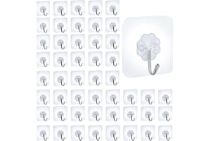 WDJLNZB Przezroczyste haczyki, samoprzylepne, przezroczyste haczyki, haczyki na ręczniki, do kuchni, łazienki, na ścianę i sufit, haczyki do zawieszenia ręcznika, kluczy, płaszcza (50 szt.)