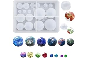 AFUNTA Lot de 3 moules ronds en résine époxy anti-adhésif pour bijoux, savon, bougie, fleurs