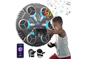 lifetter Music Boxing Machine, LED Musik Boxmaschine für Kinder, 3Geschwindigkeitsmodi und Zählmodus, Bluetooth Music Boxing Machine für Kinder Heimtraining