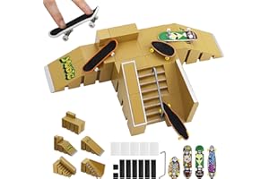 TSDRBWO Finger Skateboard, Juego De Rampas para Monopatines con Dedos, Skate De Dedos, Monopatines De Dedo Kit De Rampa De Piezas Skate Park Fingerboard Mini Finger Skateboard Cretivo Juguete