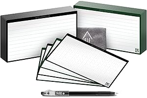 Rocketbook Cloud Cards - Eco-Friendly Reusable Index Note Cards With 1 Pilot FriXion ColorStick Pen & 1 Microfiber Cloth Included - Single Set of 80