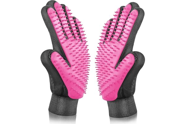 Gants de Toilettage pour Chien Chat,Gant de Brosse Chien,Gant Poil Chat pour Massage,Bain et Récupération des Poils,Gant Toilettage Ajustable Animaux de Compagnie Brosse pour Chat/Chien/Lapin,1Paire