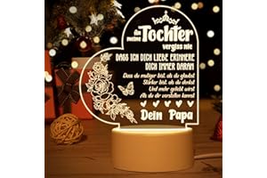 ‎VETBUOSA Vetbuosa Tochter Geschenk - LED Acryl Nachtlicht als Geschenk von Papa für Tochter, Ideales 18. Geburtstagsgeschenk für Mädchen mit berührender Botschaft
