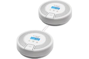 X-Sense Detector CO Interconectado Inalámbrico, Alarma CO con Batería Reemplazable, Cumple Norma EN 50291, Link+, CO03D-W, 2 Piezas