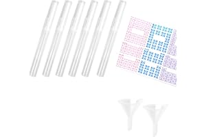 KARE & KIND Empty Cosmetic Container Pen - 5 Pack - Refillable Fluid Applicator with Brush Tip - For Nail Polish, Lip Gloss, Teeth Whitener, Essential Oil - Non-Leaking Design- Funnels and Labels Included