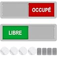 Panneau De Porte Libre/Occupé Magnétique - Enseigne Coulissante Vert/rouge 17,7x5,2 Cm Pour Salle De Bain, Bureau, WC