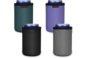 KENOBEE 6 Piezas 12 oz Can Cooler Sleeve, Fundas para bebidas de latas de neopreno antideslizantes, reutilizables y con aislamiento para cerveza, refrescos, bebidas energéticas (355 ml, 6 colores)
