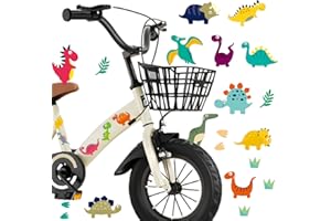 VSPEK 6Pcs Dinosaur Stickers 48 Dinosaurs,High Visibility Adhesive Stickers Set Warning Sticker Waterproof Safety Helmet Sticker Decoration for Bike Bicycle Skateboard Cycling Helmets Room Cabinet Decals
