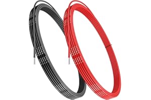Gruiqrd 22 AWG 0,32mm² Silikon Elektrischer Draht Kabel anschließen 5 Meters [2,5 Meter schwarz, 2,5 Meter rot] Weich und flexibel, niedrige Impedanz, 60 Litzen von 0,08 mm Kupferdraht für Heimwerker