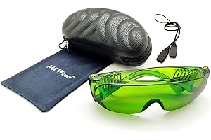 MCWlaser Gafas de Protección Seguridad Láser 190-470nm y 800-1700nm OD5+ Laser Safety Glasses Goggles Para ND:Yag, Blue, Green Laser 445nm, 450nm, 455nm, 808nm, 980nm, 1064nm Tipo de absorción EP-8