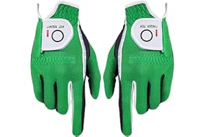 FINGER TEN Guanti da Golf Uomo 1 Paio (Mano Sinistra e Destra) Coppia di Guanti Guanto Nero Grigio,per la Pioggia e Il Clima Umido per Uomo Utilizzabili con Meteo S M ML XL