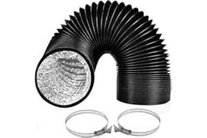 ZIGefofo Tuyau d'évacuation Diamètre de 125 mm Longueur 3 m Gaine Ventilation en Aluminium Tuyau D'évacuation D'air avec 2 Colliers de Serrage en Acier pour Climatisation Déshumidificateur Extracteur