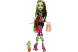 Monster High Boo-riginal Creeproduction Lalka Venys McFlytrap | Lalka-reprodukcja Venus McFlytrap z kamizelką, legginsami, stojakiem, pamiętnikiem i Chewlian, JHK58