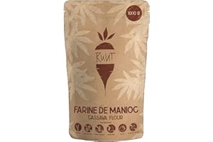 Ruut Farine de Manioc 1kilo / 100% Naturelle – Farine sans Gluten – Paléo, Végétalien – Cuisson sans Noix ni Céréales – Convient au Protocole AIP – Faible en FODMAP – Substitut farine sans Additifs