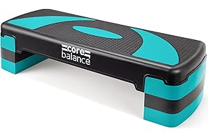 Exercise Step Aerobic Stepper Board Non Slip Platform and Feet 3 Level Height Adjustable Core Balance (10cm to 20cm)