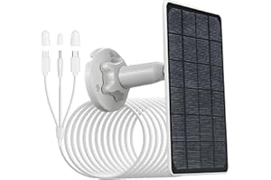 LIFEMOI Panneau solaire 5V/3W pour caméra de sécurité avec connecteurs micorUSB/Type-C/DC3513,étanche IP65,câble de charge de 3m,compatible avec Reolink argus3/3pro/pt altru/2E/eco/pro/pt 2k/go