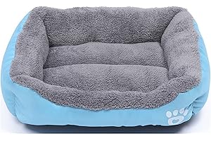 WSLCN Letto per cani Divano letto per animali domestici in morbido memory foam lavabile per cuccioli di animali domestici e gatti Divano letto inferiore antiscivolo blu cielo M