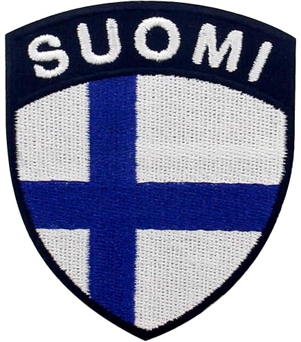 Patch Drapeau Finlande - 5x8cm - Fixation Mâle/femelle - Broderie Finlandaise