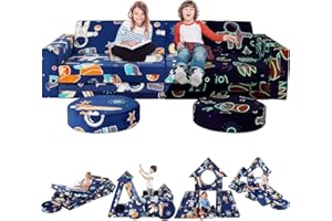 Gilire Modular Children's Sofa, Versatile DIY Play Sofa for Children, Over 500 Buildable DIY Fortresses, Creativity, Sleeping, Removable Play Sofa for Children, Playroom, Bedroom Furniture