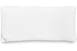Lumaland Hochwertiges kochfestes Kissen, atmungsaktiv, mit Reißverschluss, 40 x 80 cm, Füllung 800 g, gesteppt, doppelseitig