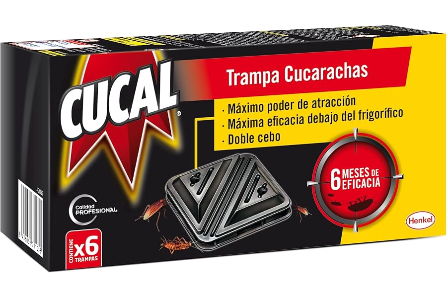 Cucal Insecticida Trampa Cucarachas Doble Cebo, 6 Unidades