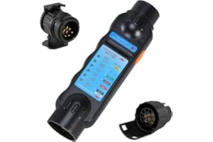 Voilamart 13Pin/7 Pin Trailer Tester Plug Socket,12V 13Pin/7 Pin Trailer Light Tester Connector Wiring Tester Circuit Diagnostic Testing Tools with 13 Pin Towing Adapter,for Caravan Truck Trailer
