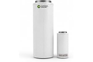 + control GARDEN Filtro a carbone attivo per armadio da coltivazione 300 m³/h | Tubo neutralizzatore degli odori per coltivazione idroponica | Carbon 100% australiano RC -4/8 | Ø 100 mm Lunghezza 200