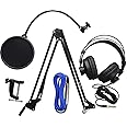PreSonus Broadcast Accessory Pack with Microphone Boom Arm, Pop Filter, Headphones and Cable for Podcasting, Streaming and Home Recording