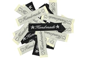 VGOL 200PCS Handmade Fabric Labels Garment Tags Sewing Clothes Textile Labels Handmade Clothing Decoration Accessories 60x15mm
