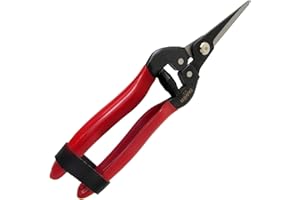 TABOR TOOLS Straight Pruning Shears, Florist Scissors, Multi-Tasking Garden Snips for Arranging Flowers, Trimming Plants and Harvesting Herbs, Fruits or Vegetables (K7E Carbon Steel Blades)