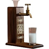 Bk Gift Custom Raki Printed Faucet Natural Wooden Drink Stand, Drink Fountain, Birthday Gift, Home Gift, Beverage Dispenser