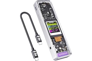 DOCKCASE Explorer Edition: Smart Boîtier SSD M.2 NVME , Protection Contre Les pertes de Courant de 10s, Détection de l'état du SSD, USB 3.2 (10 Gbps), pour Les SSD NVMe jusqu'à 4 to, Argent