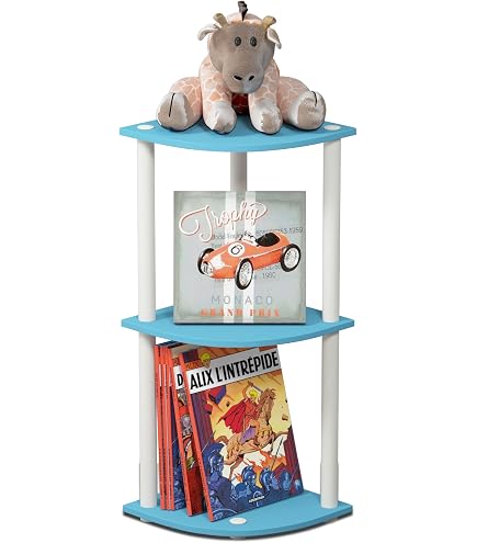 Furinno Turn-N-Tube Étagère 3 Niveaux Polyvalente – Blanc, Sans Outils, Pour Livres, Plantes & Déco