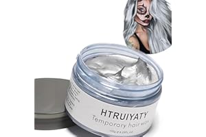HTRUIYATY Cire de Couleur pour les Cheveux Gris Argenté, Une Fois la Modélisation Temporaire Cire de Teinture pour les Cheveux de Couleur Naturelle, Crème de Coiffure Temporaire, Cosplay Partie Halloween