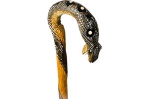 MASTER OF CHESS Canne en bois de cobra sculptée à la main