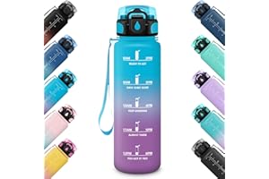 HoneyHolly Gourde sport 500/1000/1500ML étanche sans BPA, bouteille d'eau gazeuse Convient pour vélo, bouteille d'eau en plastique Tritan avec filtre, bouteille d'eau pour enfants, fitness