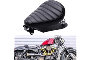 DREAMIZER Nero Spesso Sella Bobber per Moto, Sedile Singolo Moto per Sportster XL883 1200 Dyna Cross Bones Chopper Custom