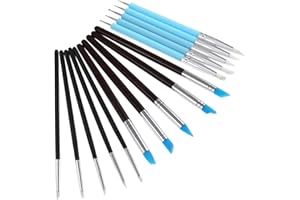 EUPHHONYCS 15 Pcs Silicone Sculpting Tools, Silicone Clay Sculpting Tools, Pottery Tools, Modeling Dotting Tools, Clay Shaping Modeling Wipe Out Tools, Embossing Tool for DIY Handicraft